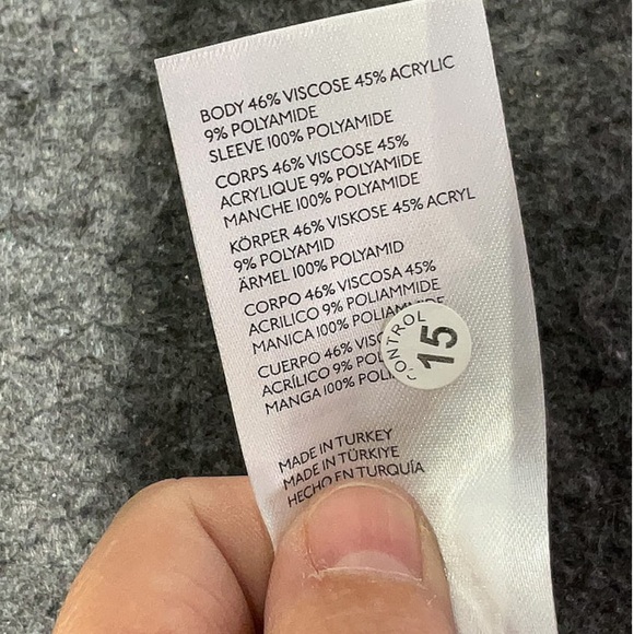 Anthropologie Pink Lace-Sleeve Sweater w/ sweetheart neckline, sz L petite - Picture 5 of 5